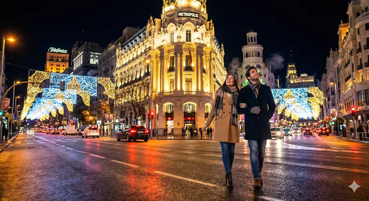 🎄 Christmas Lights and Magical Retiro Park: Gran Vía, Cibeles, and Alcalá ✨