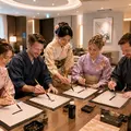 An experience of Japanese Calligraphy and Bonseki