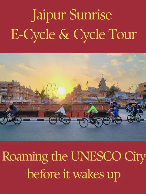 Amanecer en Jaipur: E-Cycle y recorrido en bicicleta por carreteras vacías.