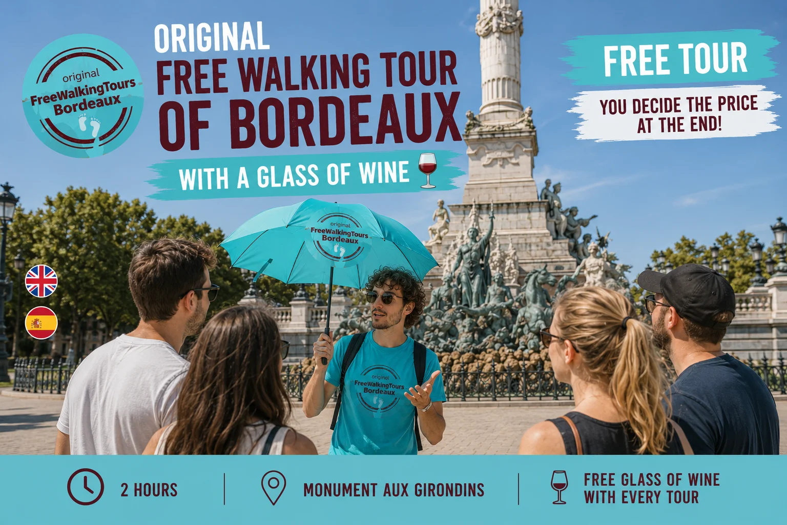 Free Walking Tour Bordeaux + Free Glass of Wine 🍷