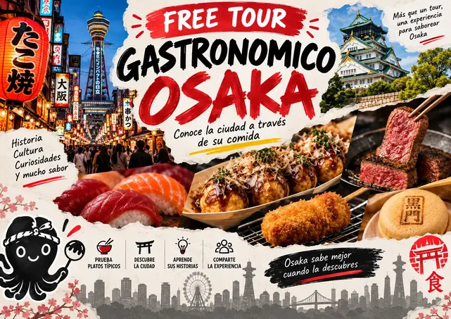 Free tour gastronómico Osaka centro
