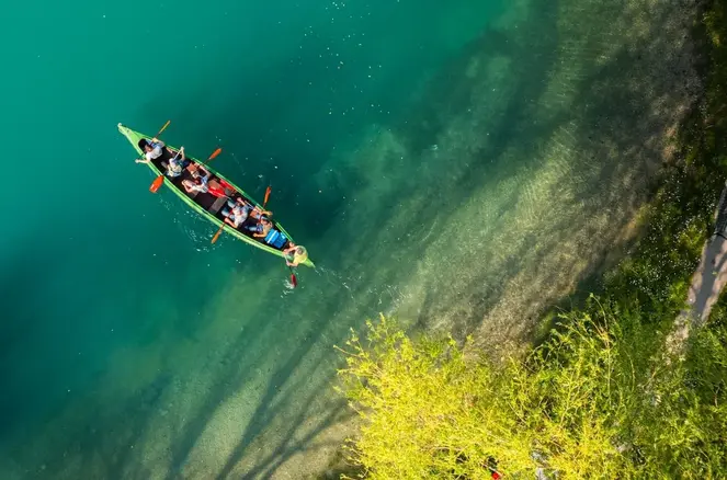 A boating adventure  on the Soča Lake