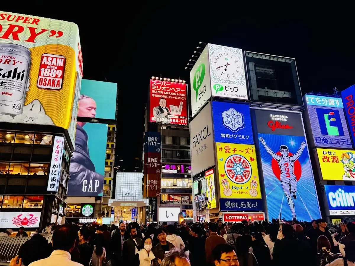 Osaka Night Walk: Street Food, Neon Lights & Culture