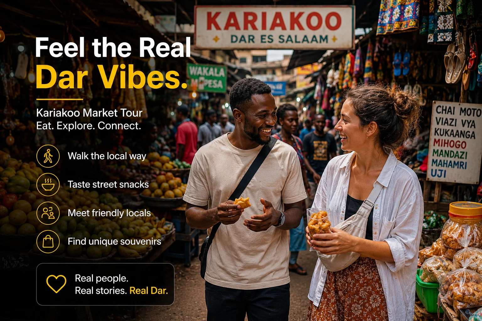 Dar Es Salaam Lokale Märkte Tour — Street Food, Früchte & Alltägliches Stadtleben