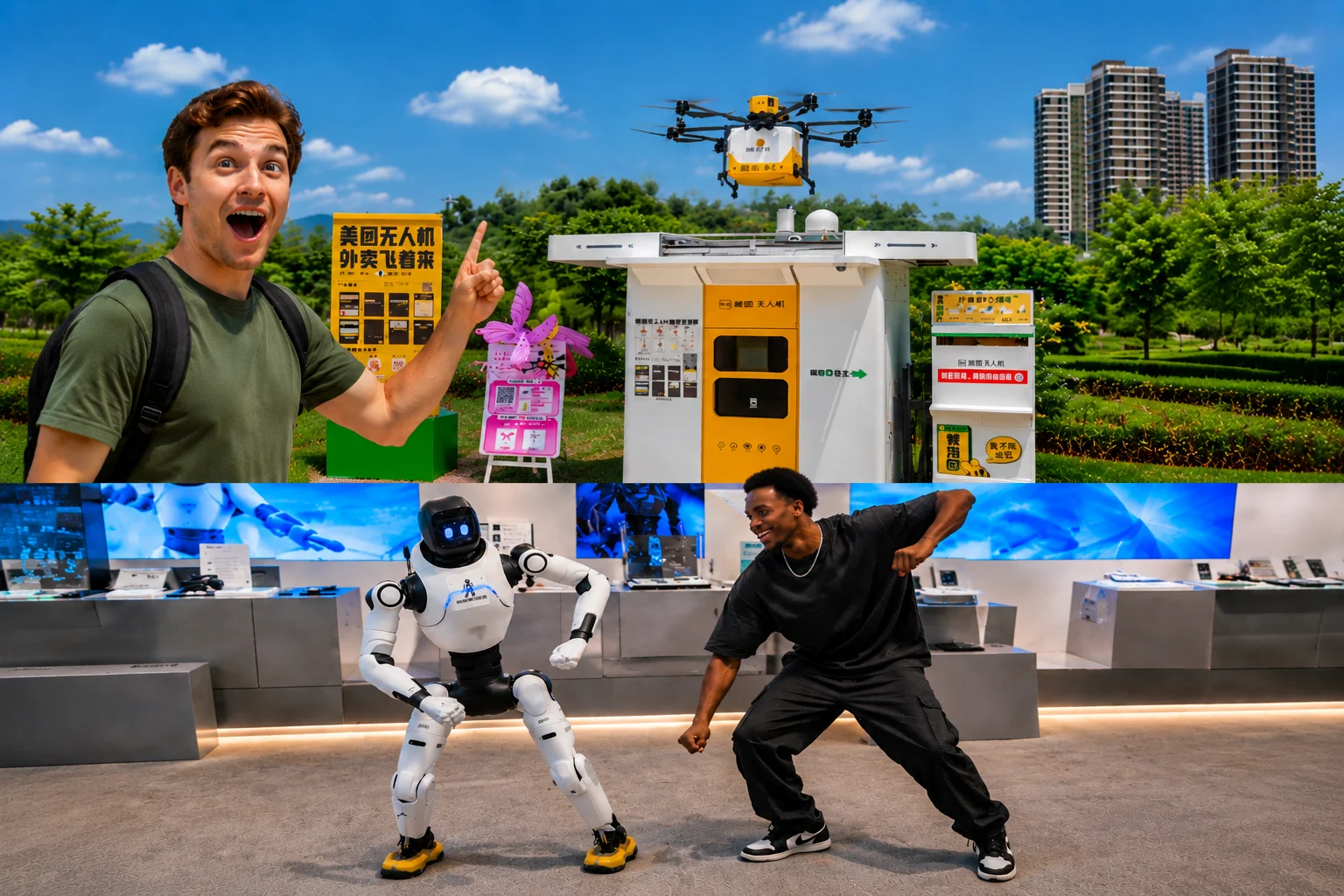 Shenzhen Shekou Immersive Tour: Drohnenlieferung+Fahrerloses Taxi+Roboter+Kultur