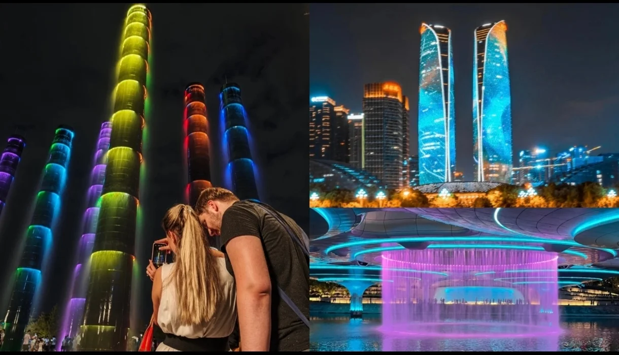 Chengdu Futuristica: Gemme Nascoste della Notte | Torri Gemelle+Fontana di Bambù+Ponte Cibernetico+Panda Rosso (Massimo 6 Ospiti)