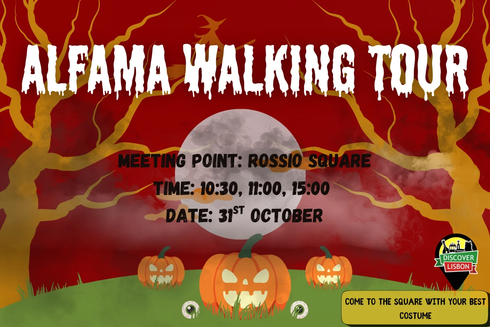 Essential Halloween Walking Tour: Discover the Famous Alfama with the Exterior View of São Jorge Castle