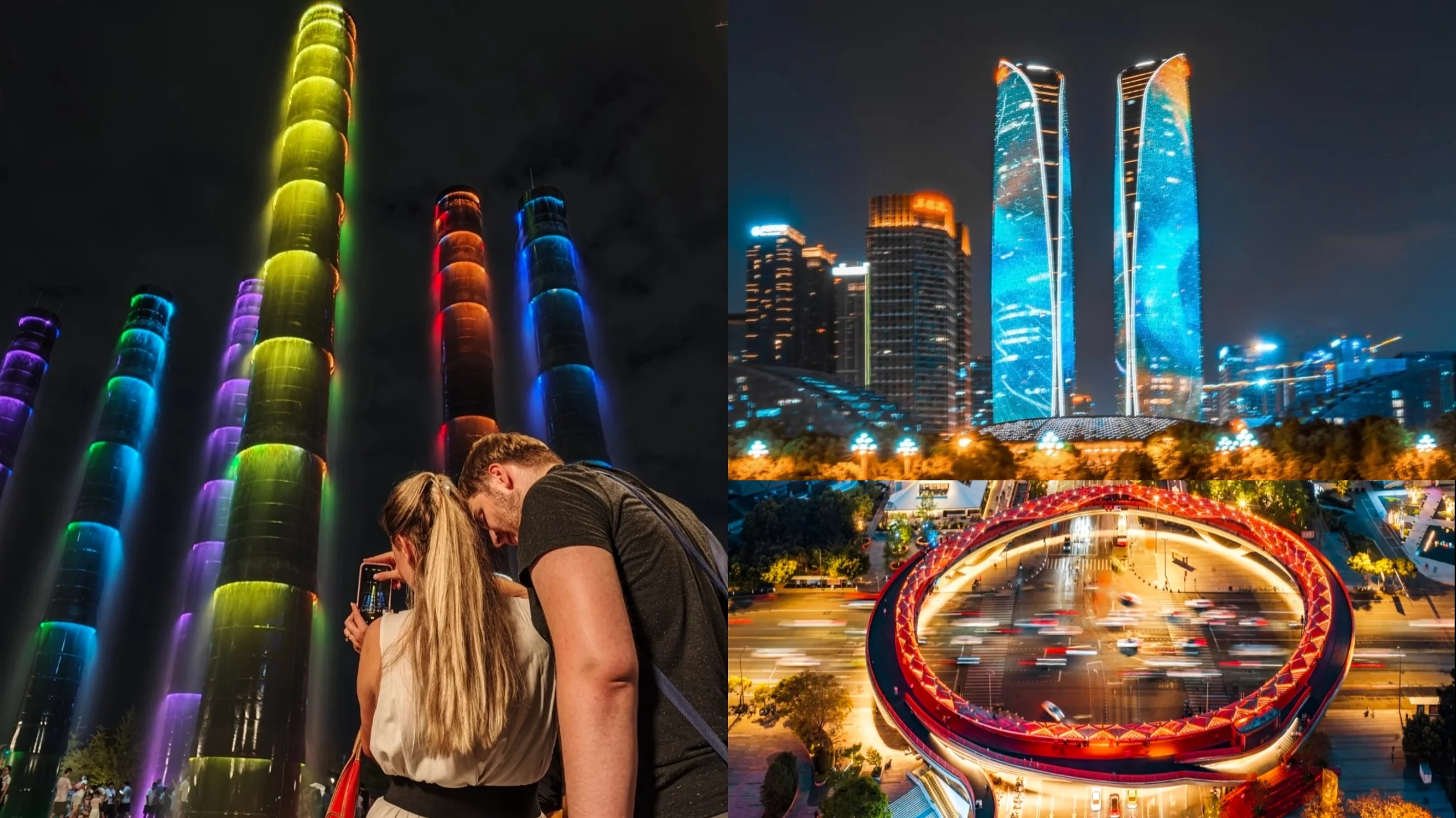 Tour Nocturno Imprescindible de Chengdu Cyberpunk | Torres Gemelas, Fuente de Bambú SKP, Centro Global y Panda Rojo (Máximo 6 Invitados)