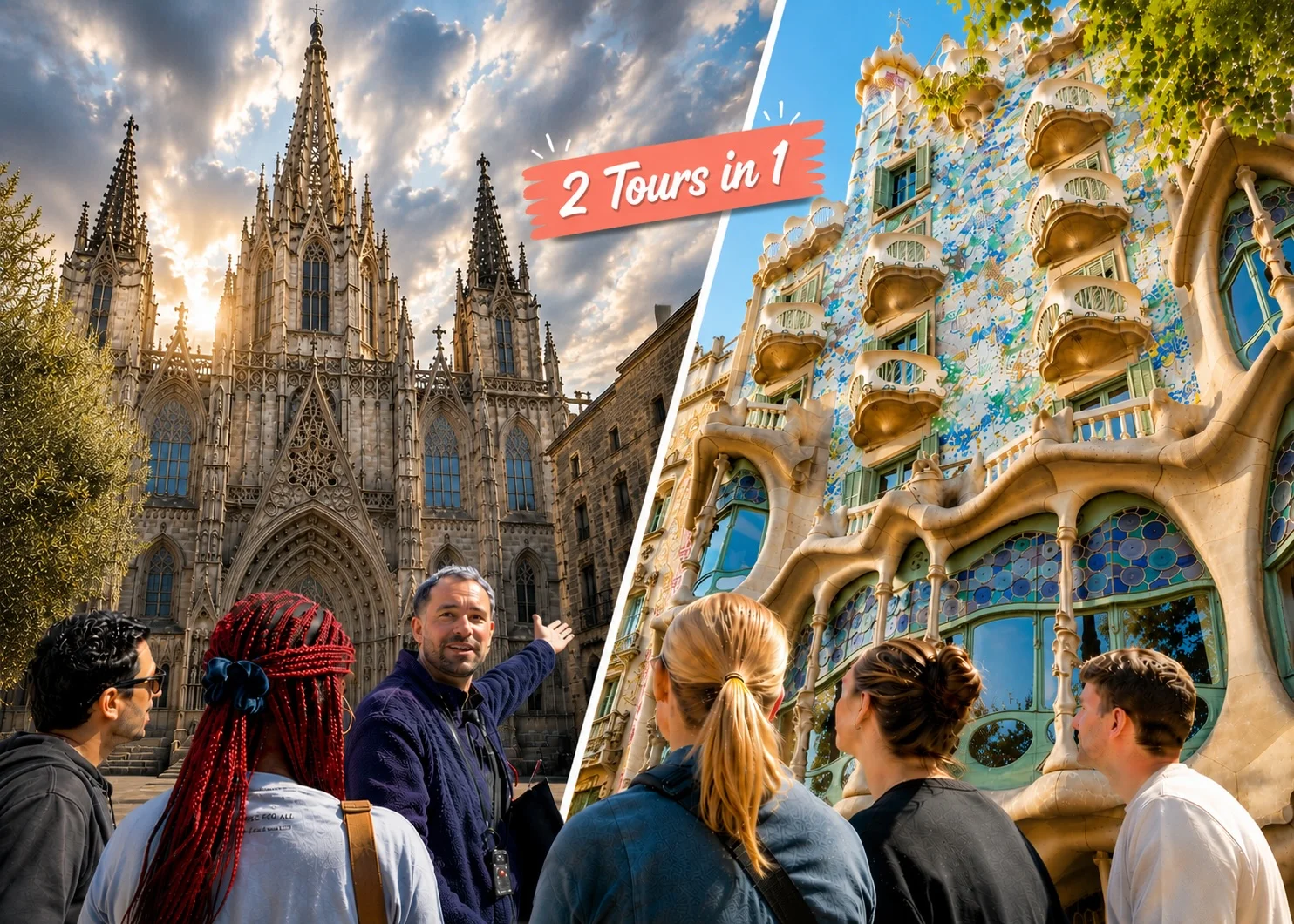 Complete Highlights: Ramblas, Old Town, Gothic and Gaudi Free Walking Tour