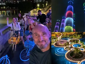 Tour Romántico en Bicicleta Nocturna: Mercado Nocturno a la Orilla del Río, Torres Gemelas y Fuente de Bambú
