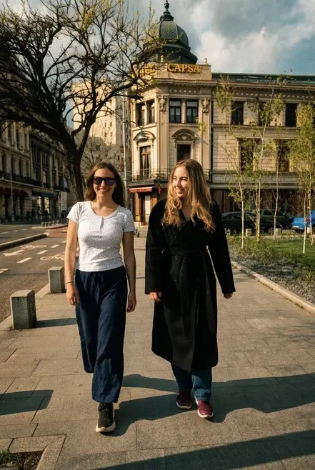 Sesión de fotos cinematográfica por el casco antiguo de Bucarest.
